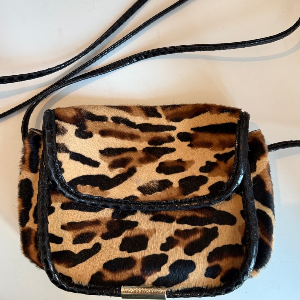 Tamara Mellon Pony / Horsehair Leopard Print Crossbody Bag
